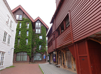 世界文化遗产卑尔根木房子内街图片