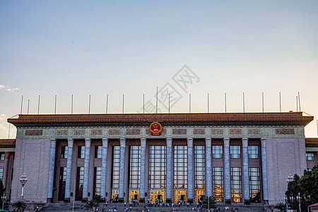 北京蓝天北京人民大会堂背景