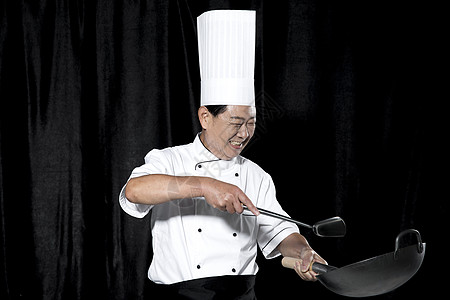 厨师炒菜火焰图片