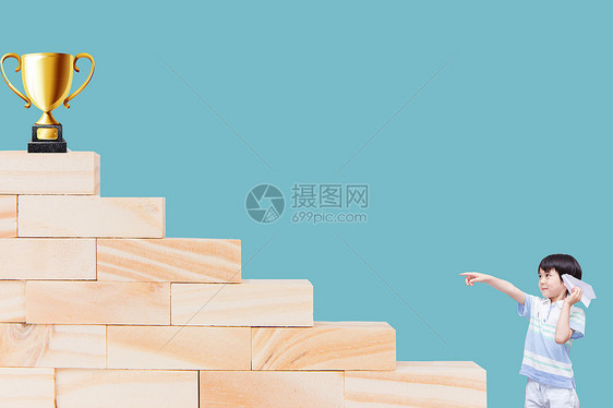 孩子奖杯梦图片