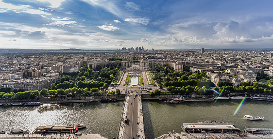 俯瞰巴黎夏约宫战神广场图片