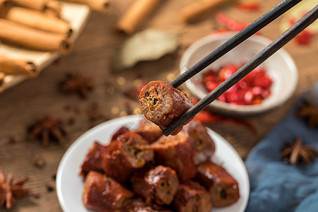 凉拌鲫鱼鸭脖武汉特产鸭肉食品背景