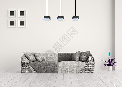 沙发茶几书柜组合北欧客厅设计图片
