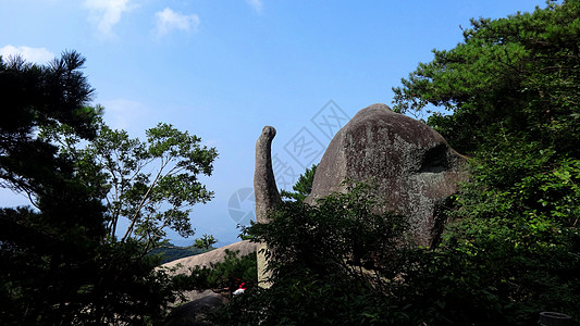 山水石天柱山风光象鼻石背景