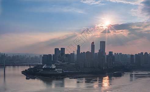 阳光下的江北区特写背景