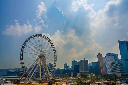 香港街头中环摩天轮高清图片