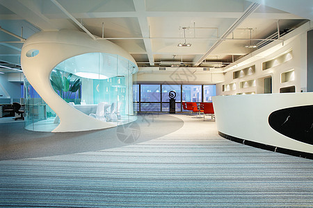现代造型办公区效果图背景图片