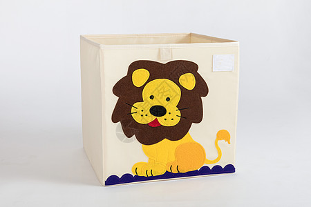 卡通狮子收纳盒背景图片