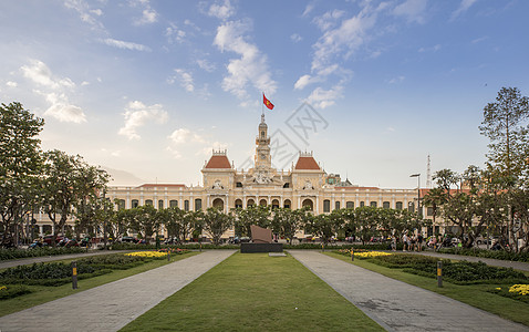 市政厅广场越南胡志明市风光背景