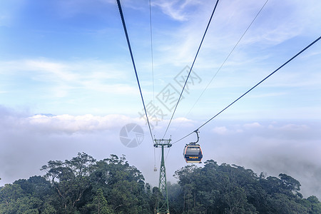 越南巴拿山高空缆车背景