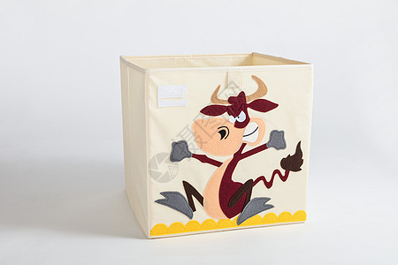 卡通牛收纳盒背景图片