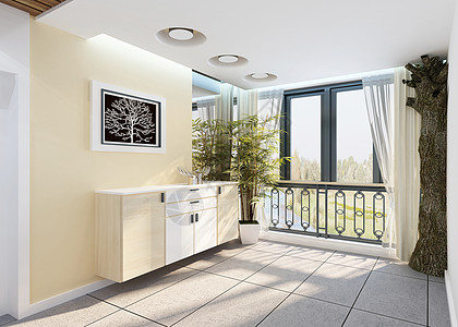 家装阳台现代过道效果图设计图片