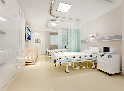 病床医院病房背景设计图片
