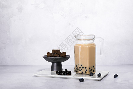 奶茶制作黑糖珍珠奶茶高清图片
