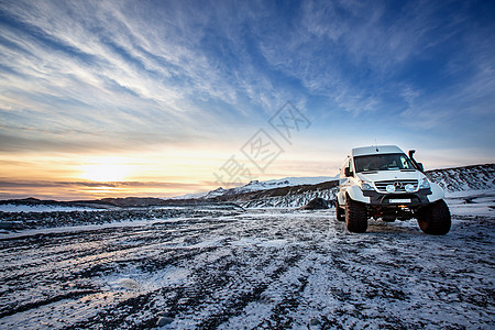 汽车冰岛瓦特那国家公园极地探险高清图片