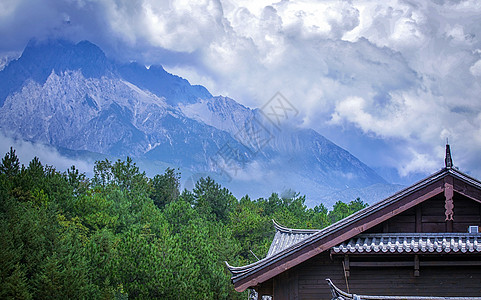 雪山酒店丽江玉龙雪山东巴谷背景