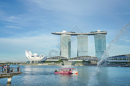 新加坡金沙空中花园地标背景