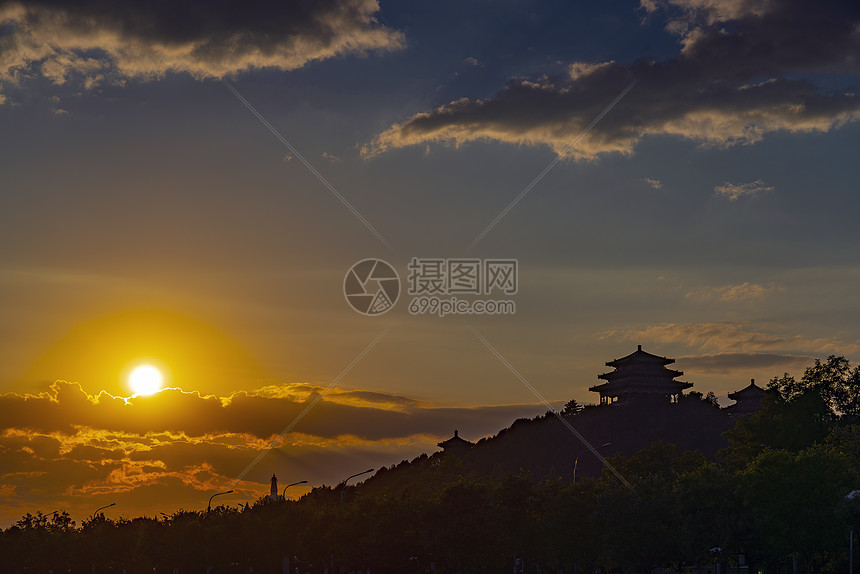 远景的景山图片