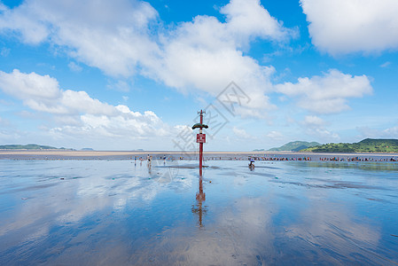 夏日沙滩夏日海滨风光背景