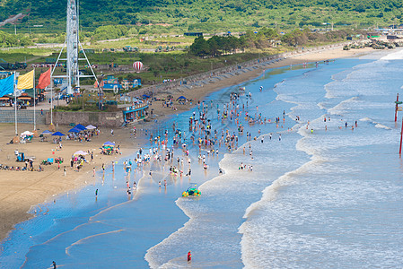 夏日海水浴场图片