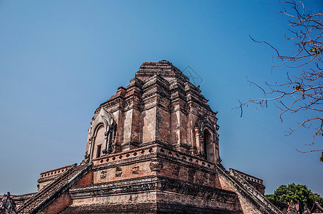 泰国清迈契迪龙寺寺庙高清图片素材