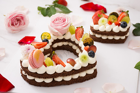 爱心草莓味蛋糕爱心蛋糕背景