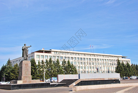 市政厅广场俄罗斯远东城市海兰泡市政厅背景
