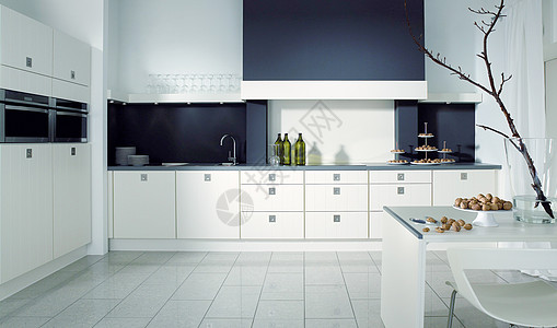 现代黑白灰厨房效果图背景图片