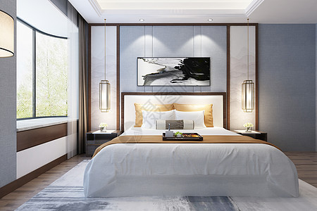 现代卧室效果图图片