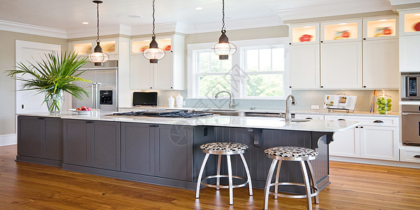 不锈钢台面现代厨房背景设计图片