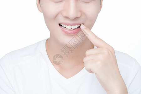 牙齿美白男性牙齿展示背景