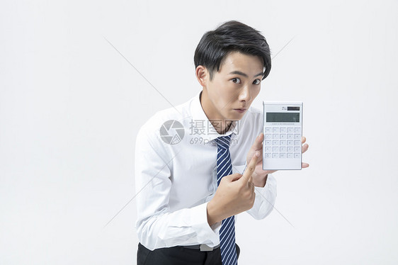 商务男性预算计算器图片
