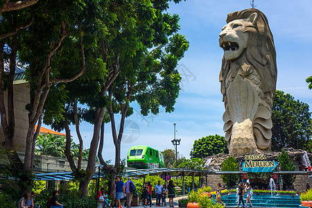 鱼尾狮像新加坡圣淘沙背景