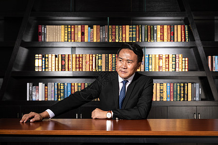 中式办公室书房老板形象背景