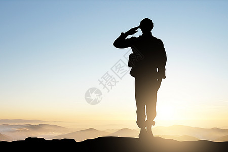 士兵敬礼梦想军事的高清图片