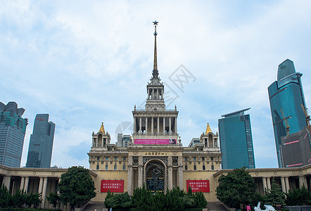 上海南京西路上海展览中心背景