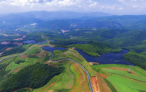 大地风景航拍大地村庄背景