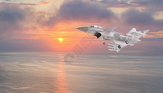 空中战斗机海上跑道高清图片