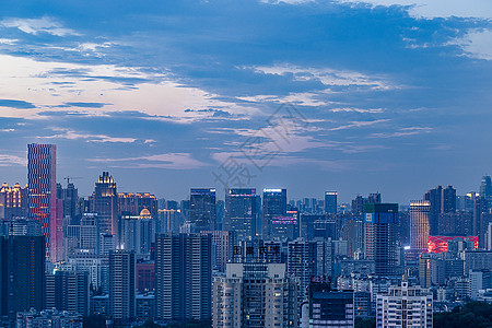 江城城市天际线背景