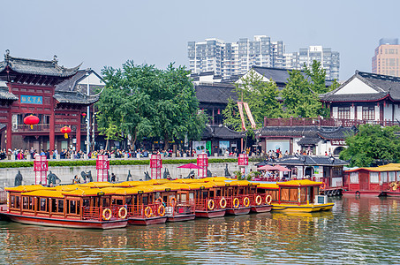 秋天的秦淮河建筑高清图片素材