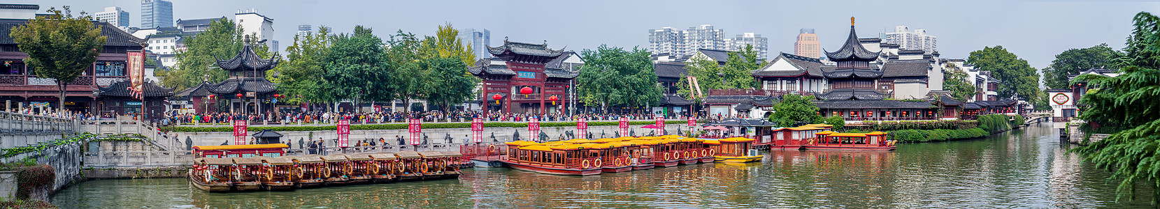 南京夫子庙秦淮河全景5A景区高清图片素材