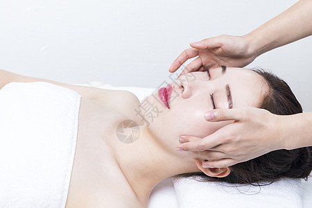 按摩酒肉美容养生头部按摩背景