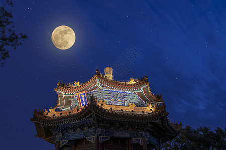 中秋节景山北京景山高清图片
