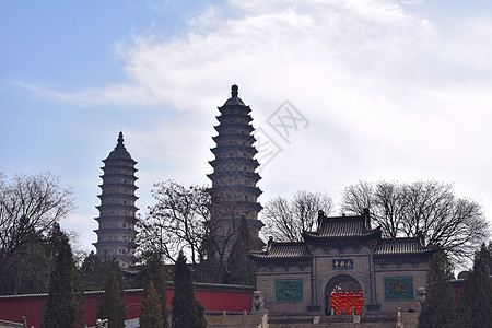 太原永祚寺双塔背景图片