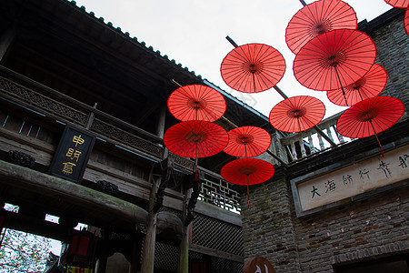 窑湾古镇风景区婺源篁岭风景区古镇背景