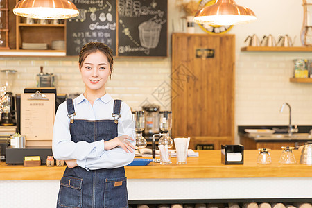 咖啡馆女性服务员图片