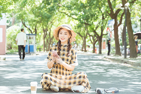 阳光下青春文艺女孩图片