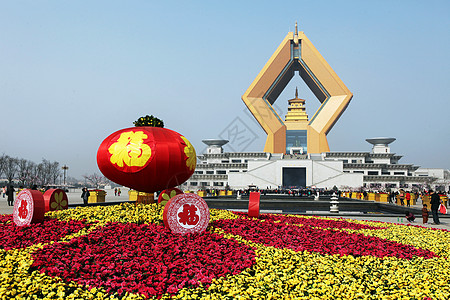 佛串西安法门寺佛塔背景