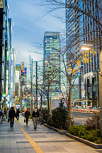 日本街景日本东京桥街景背景