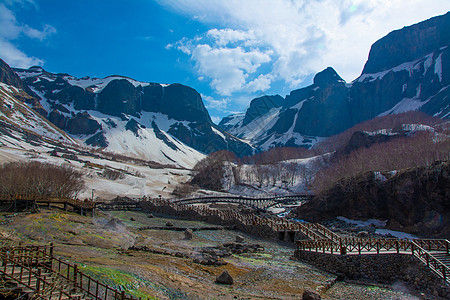 东北长白山吉林长白山聚龙泉背景